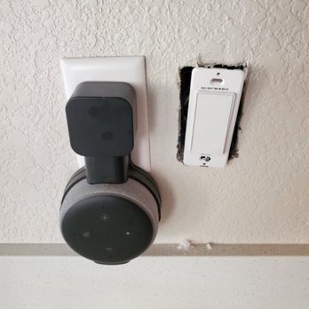 Colorado Smart Homes - Alexa Dot mount with Smart Switch - Home Automation Near Me Colorado Smart Homes - Alexa Dot mount with Smart Switch - Home Automation Near Me