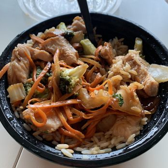 Project Sushi - Chicken and vegetable stir fry bowl with house teriyaki sauce. - Sushi Bars Near Me - Medina, Ohio Project Sushi - Chicken and vegetable stir fry bowl with house teriyaki sauce. - Sushi Bars Near Me - Medina, Ohio