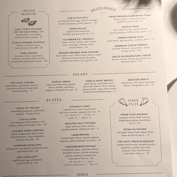 The Gage - Menu - New American Near Me - Chicago, Illinois The Gage - Menu - New American Near Me - Chicago, Illinois