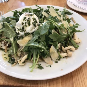 Marlowe - Anson Mills Polenta (wild mushrooms, parmesan, truffle salsa verde, poached farm egg) ($16) - Diners Near Me - San Francisco, California