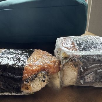 Honolua Store - Left to Right: Chicken Katsu Musubi; Spam, Egg & Furikake Musubi - Coffee & Tea Near Me - Lahaina, Hawaii