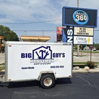 Big Guy's Handyman Services - Trailer all set with new vinyl- thanks to Image 360 in Oshkosh - Handyman Near Me Big Guy's Handyman Services - Trailer all set with new vinyl- thanks to Image 360 in Oshkosh - Handyman Near Me