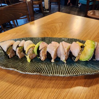 Gami Sushi - Yellowtail fashion. Substituted rice for snow crab. - Sushi Bars Near Me - San Diego, California Gami Sushi - Yellowtail fashion. Substituted rice for snow crab. - Sushi Bars Near Me - San Diego, California