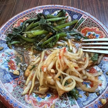 Eem - Spicy papaya salad, sautéed yu choi - Cocktail Bars Near Me - Portland, Oregon