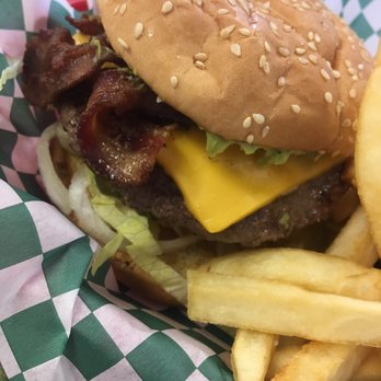 Gold Rush Burgers - Bacon burger with fries - Burgers Near Me - Yreka, California Gold Rush Burgers - Bacon burger with fries - Burgers Near Me - Yreka, California