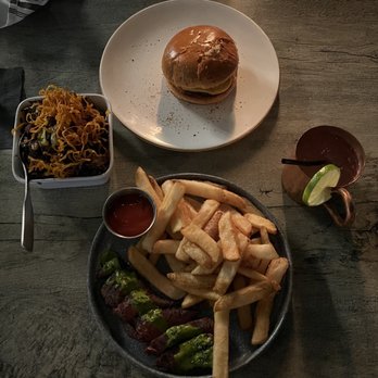 Social - Wood Fired Steak Frites, Moscow Mule, Drive Thru Burger, Brussels Sprouts - New American Near Me - Costa Mesa, California Social - Wood Fired Steak Frites, Moscow Mule, Drive Thru Burger, Brussels Sprouts - New American Near Me - Costa Mesa, California