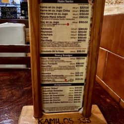 Kamilos 333 - Menu and prices.