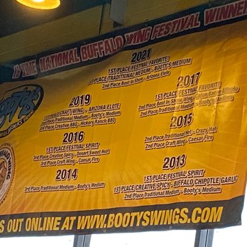 Booty's Wings Burgers & Beer - Best of class dipping sauce and bbq sauce winner banner - Bars Near Me - Buckeye, Arizona Booty's Wings Burgers & Beer - Best of class dipping sauce and bbq sauce winner banner - Bars Near Me - Buckeye, Arizona
