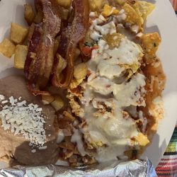 Chela's Tacos - Chilaquil and Egg
