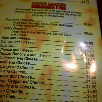 Bob's Coffee Shop - part of breakfast menu...super low prices... - Breakfast & Brunch Near Me - Ceres, California