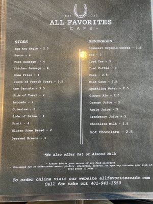 Menu photo 5 All Favorites Cafe Providence, RI
