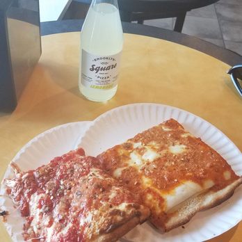Brooklyn Square Pizza - Original Brooklyn Square slice (left). Vodka sauce slice (right). Both great. - Pizza Near Me - Toms River, New Jersey