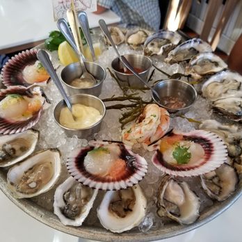 Fishing With Dynamite - Raw bar platter shared between 2 people (half of it is from the DineLA menu, other half is stuff we ordered extra) - Seafood Near Me - Manhattan Beach, California