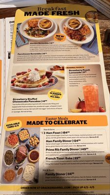 Menu photo 7 Cracker Barrel Old Country Store Hamilton Township, NJ