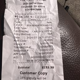 The receipt with no explanation of charges. The receipt with no explanation of charges.