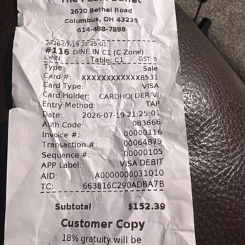 The Feast Buffet - The receipt with no explanation of charges. - Chinese Near Me - Columbus, Ohio The Feast Buffet - The receipt with no explanation of charges. - Chinese Near Me - Columbus, Ohio