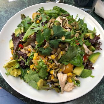 Plums Cafe - Chicken and corn salad - Breakfast & Brunch Near Me - Costa Mesa, California Plums Cafe - Chicken and corn salad - Breakfast & Brunch Near Me - Costa Mesa, California