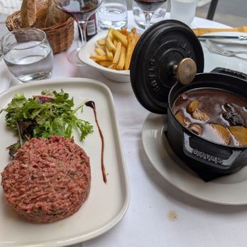 Au Bourguignon du Marais - Beef tartar and beef bourginoun.  The bourginoun was amazing - French Near Me - Paris, 75
