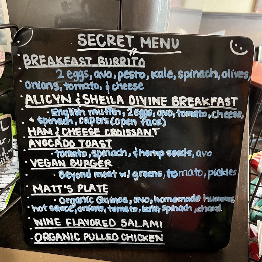 The not so "secret menu" to the right of the counter The not so "secret menu" to the right of the counter
