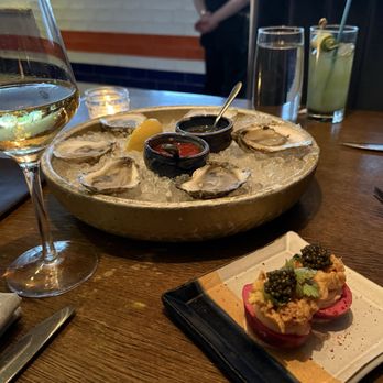 The Shipwright's Daughter - Chilled Oysters and Pickled Devil Eggs with caviar - Seafood Near Me - Mystic, Connecticut The Shipwright's Daughter - Chilled Oysters and Pickled Devil Eggs with caviar - Seafood Near Me - Mystic, Connecticut