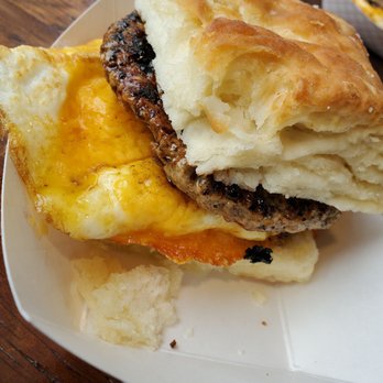 Rambo's Fat Cat Biscuits - Chicken, apple, and pecan sausage with egg whites and cheddar - Breakfast & Brunch Near Me - Columbia, South Carolina