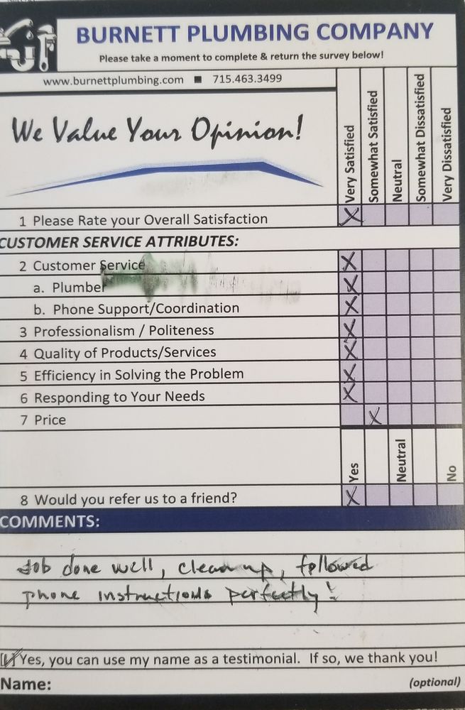 Slide of Burnett Plumbing Company