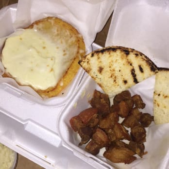Los Verdes - Order of Chicharron and an arepa de choclo, the Chicharron was super salty not worth the $5.99 - Burgers Near Me - Weston, Florida Los Verdes - Order of Chicharron and an arepa de choclo, the Chicharron was super salty not worth the $5.99 - Burgers Near Me - Weston, Florida