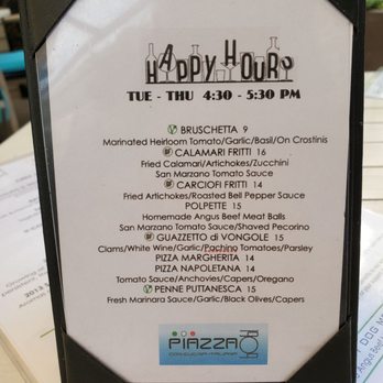 Piazza 1909 - Happy Hour Menu (Food) - Italian Near Me - San Diego, California