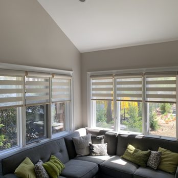 Alex Upholstery - Graber blinds in family room - Furniture Reupholstery Near Me - Verona, New Jersey