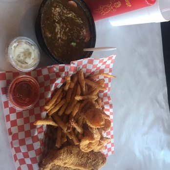Red Claws Crab Shack - This place was on point! Catfish and shrimp platter with garlic fries and added a bowl of gumbo. Very good Cajun eating. - Cajun/Creole Near Me - Arlington, Texas