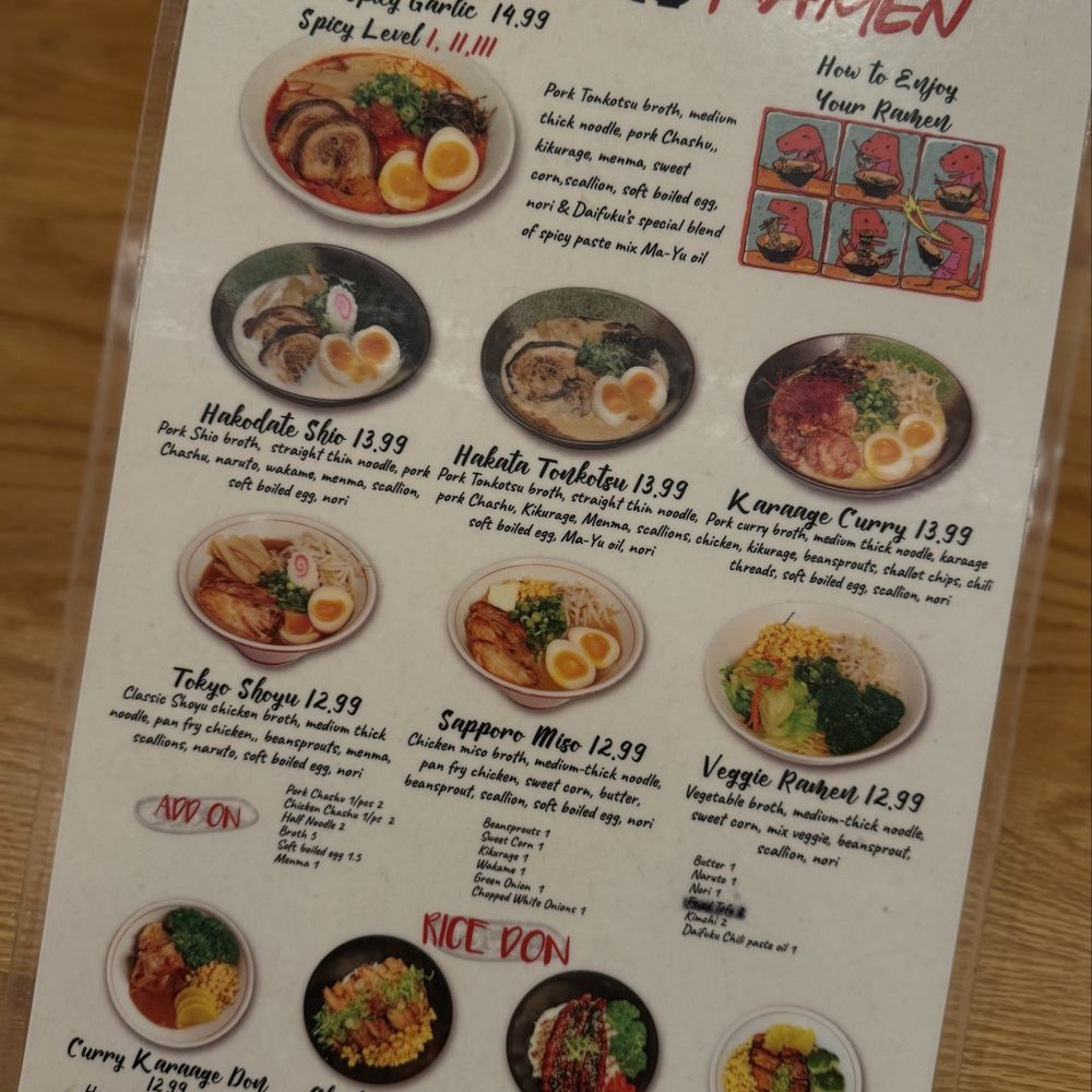 Daifuku Ramen - Ramen Near Me - Chicago, Illinois