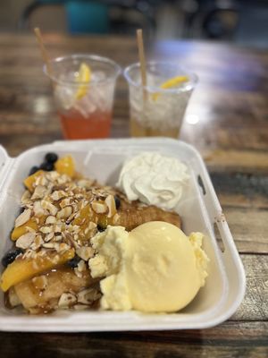 Photo of Gina’s Crepes & Waffles - Santa Ana, CA, US. Nutella Strawberry Crepe and cocktails from Recess