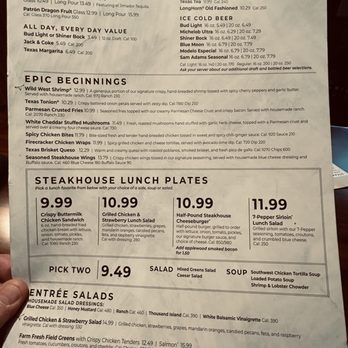 LongHorn Steakhouse - 2026 lunch menu - Steakhouses Near Me - Manor, Texas