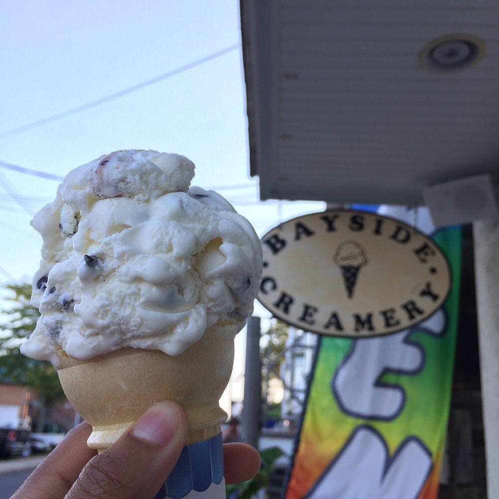 Chocolate chip cookie dough on a wafer cone!