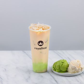 Royaltea - Brookline - Icecream milk tea with the choice of vanilla or matcha icecream - Desserts Near Me - Brookline, Massachusetts