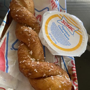 Sonic Drive-In - Soft pretzel with cheese dip - Fast Food Near Me - Sacramento, California Sonic Drive-In - Soft pretzel with cheese dip - Fast Food Near Me - Sacramento, California