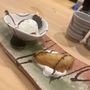 Tokyo Sushi - Fried Banana Tempura With Vanilla Ice cream - Sushi Bars Near Me - Fort Lauderdale, Florida