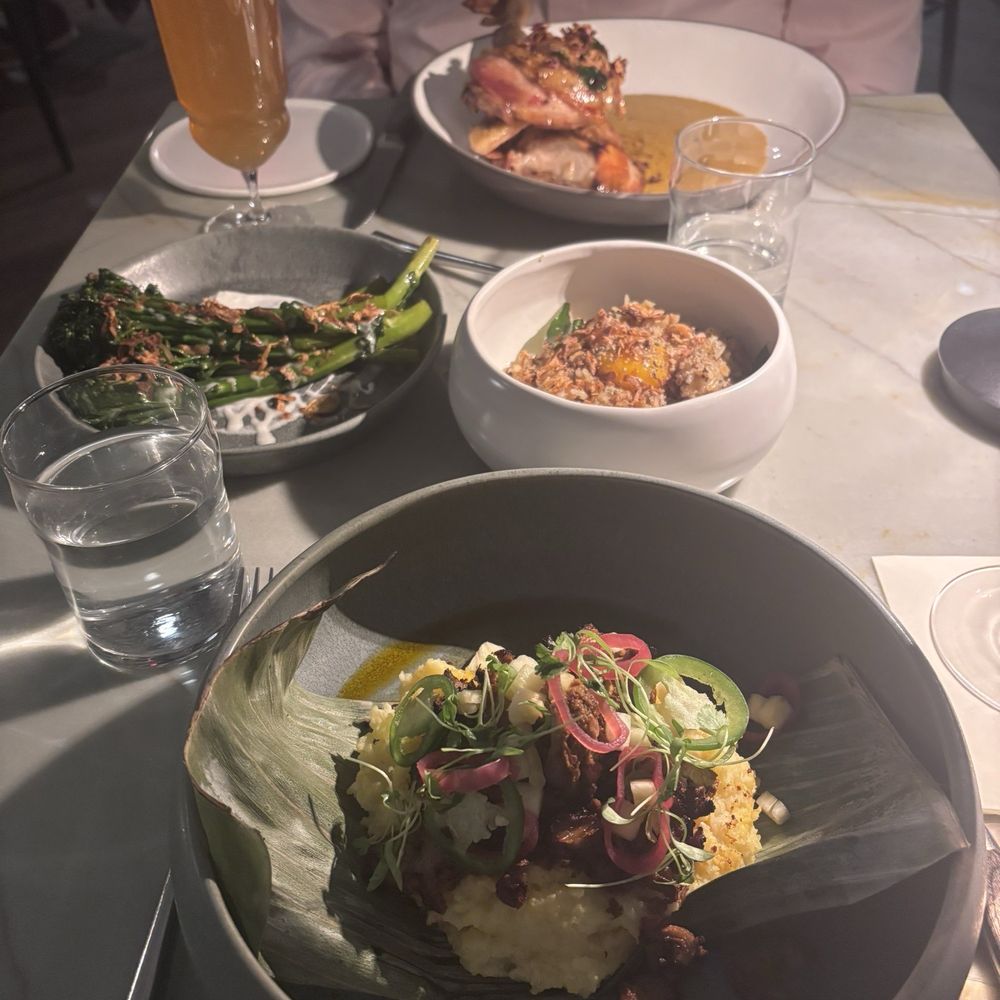 Lamb, rice, broccolini and chicken Lamb, rice, broccolini and chicken