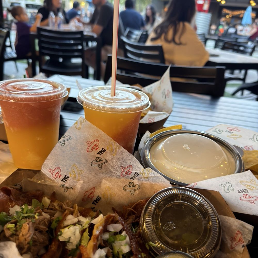 Birria tacos and strawberry mango margarita Birria tacos and strawberry mango margarita