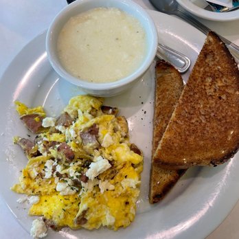 Café at The Square - Scramble with feta and sausage, grits and toast - American Near Me - New Orleans, Louisiana