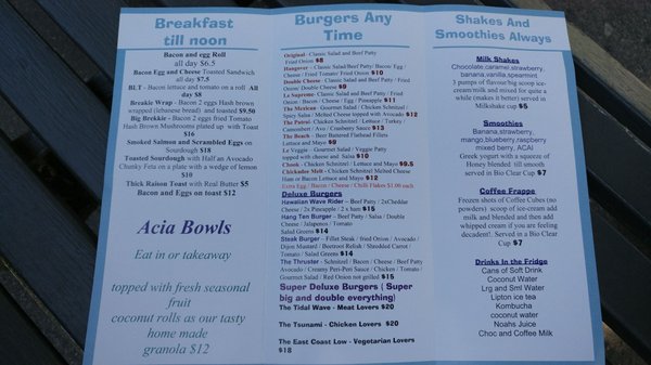 Menu photo 1 Beach Hut Newcastle, NSW