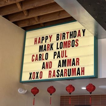 Rasarumah - Birthday sign! Love this - Malaysian Near Me - Los Angeles, California Rasarumah - Birthday sign! Love this - Malaysian Near Me - Los Angeles, California