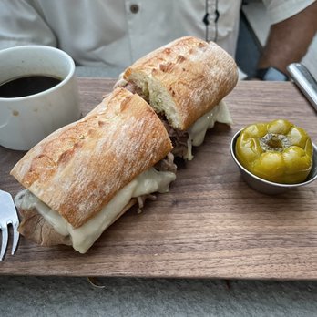RH Rooftop Restaurant at RH West Palm - Shaved Ribeye On Charred Garlic Bread with Au Jus - Wine Bars Near Me - West Palm Beach, Florida RH Rooftop Restaurant at RH West Palm - Shaved Ribeye On Charred Garlic Bread with Au Jus - Wine Bars Near Me - West Palm Beach, Florida