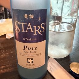 Sparkling sake, haven't seen before. Delicious! Sparkling sake, haven't seen before. Delicious!