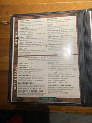 Menu photo 1 The Pepper Mill Steak and Pasta House Minden, ON Menu photo 1 The Pepper Mill Steak and Pasta House Minden, ON