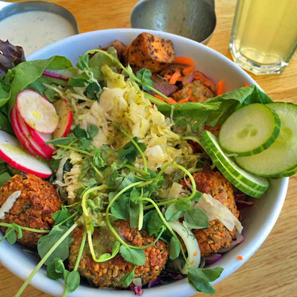 K&K Paleo - Baked Hemp & Sunflower Balls, Roasted Yam, Organic Greens, Sauerkraut K&K Paleo - Baked Hemp & Sunflower Balls, Roasted Yam, Organic Greens, Sauerkraut