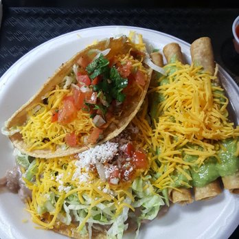 Cotija's Taco Shop - Daily Special #19. 3 rolled tacos, beef taco, and tostada. - Mexican Near Me - Colton, California
