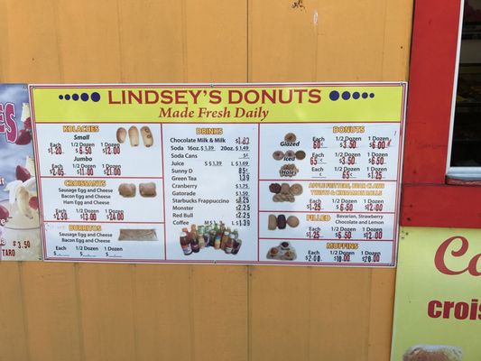 Menu photo 1 Lindsey's Donuts Ballinger, TX