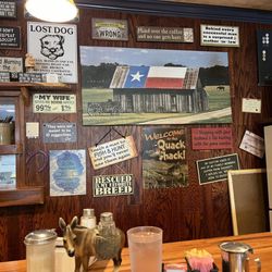 Restaurant wall. Great reading with coffee.