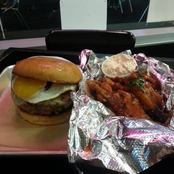 Grill 'Em All - Paul Baloff Burger with the hot wings slow cooked in duck fat!!!! - Burgers Near Me - Long Beach, California Grill 'Em All - Paul Baloff Burger with the hot wings slow cooked in duck fat!!!! - Burgers Near Me - Long Beach, California